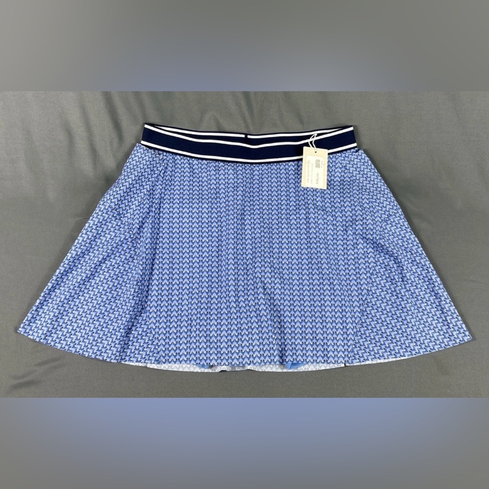 Peter Millar Womens Golf Skort Martini Glasses Print Large Blue Polyester